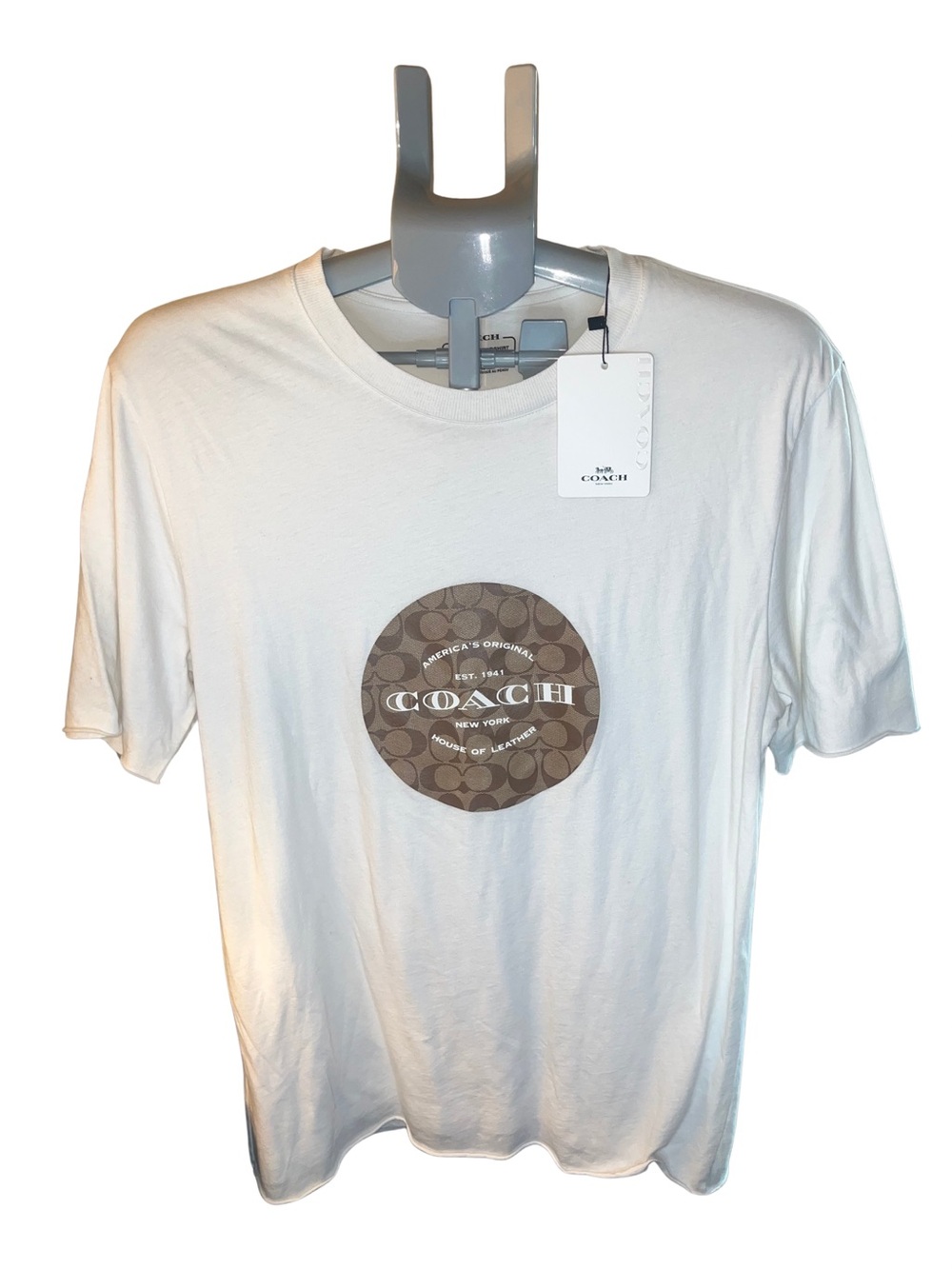 COACH Men’s White Logo Graphic Tee - Picture 3 of 6